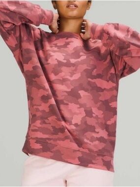 Lululemon Perfectly Oversized Crew Heritage 365 Camo Brier Rose Multi Size 8